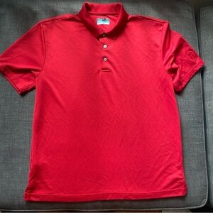 NEW PGA AirFlux Tour Golf Polo Shirt - Mens L 45x28 SS - Polyester Solid Red